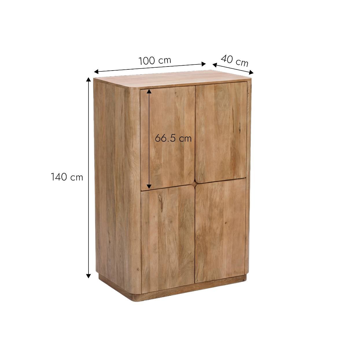 Armoire en bois de manguier LUMEYA bois clair, MADE IN MEUBLES