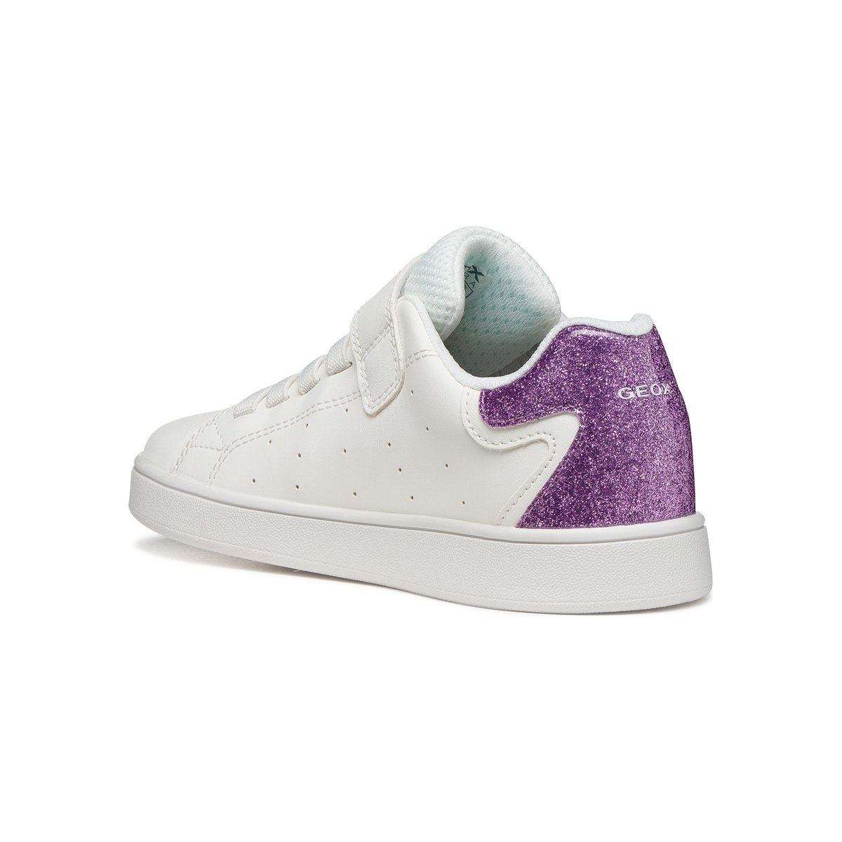 Baskets respirantes élastiquées Eclyper blanc/lilas, GEOX