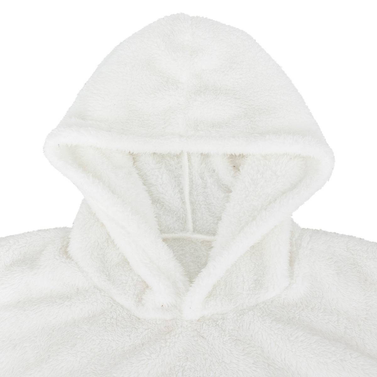 Plaid sweatshirt capuche flanelle TEDDY blanc, ATMOSPHERA