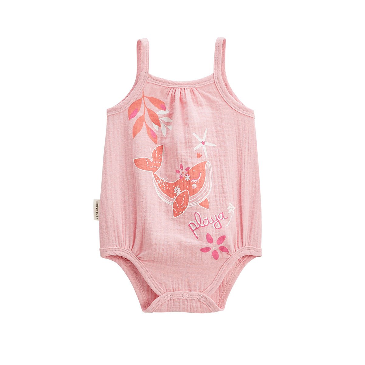 Lot de 2 barboteuses bloomer bébé en gaze de coton Bahamas rose, PETIT BEGUIN