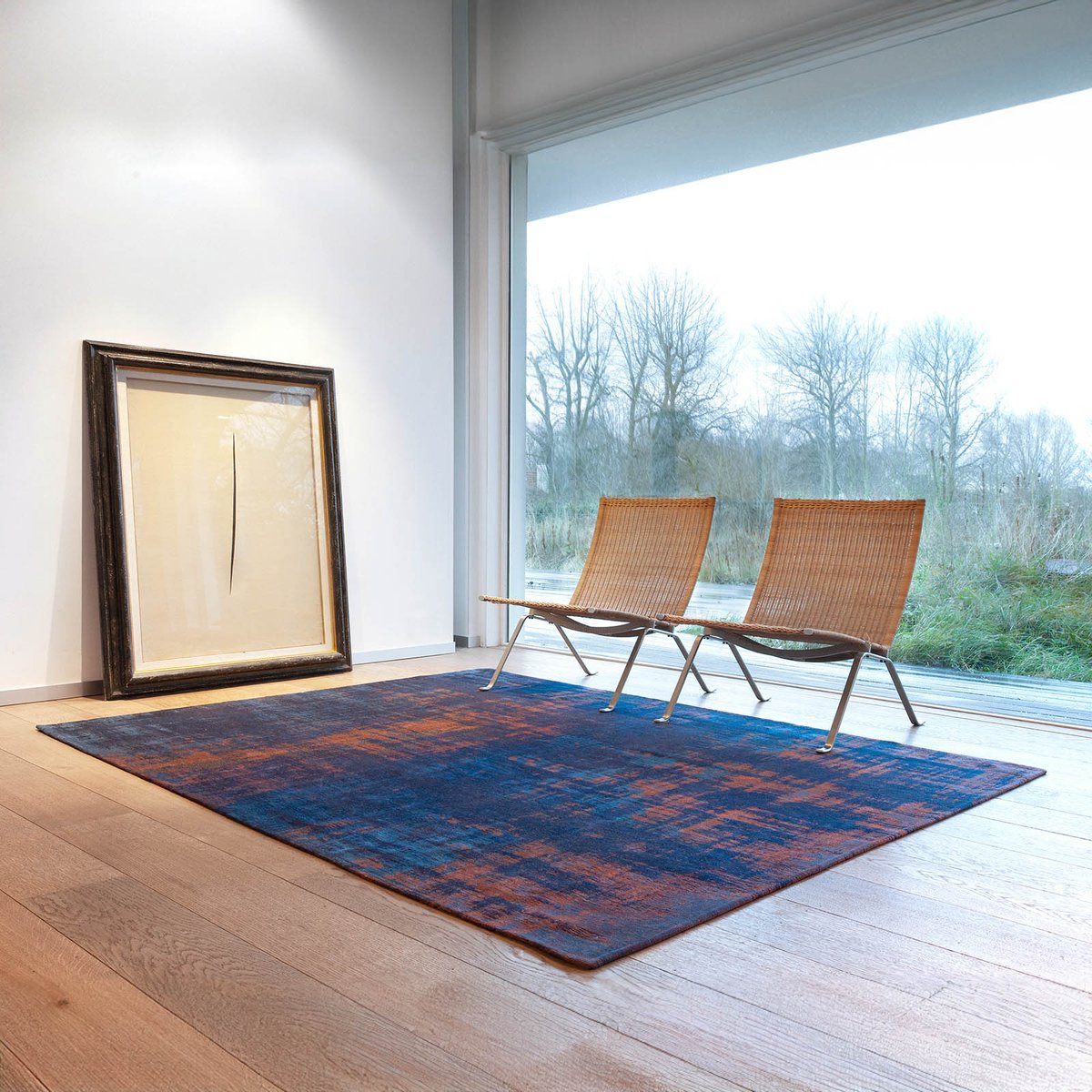 Tapis intérieur/extérieur tissé plat BLUE DAWN noir, NOVATREND