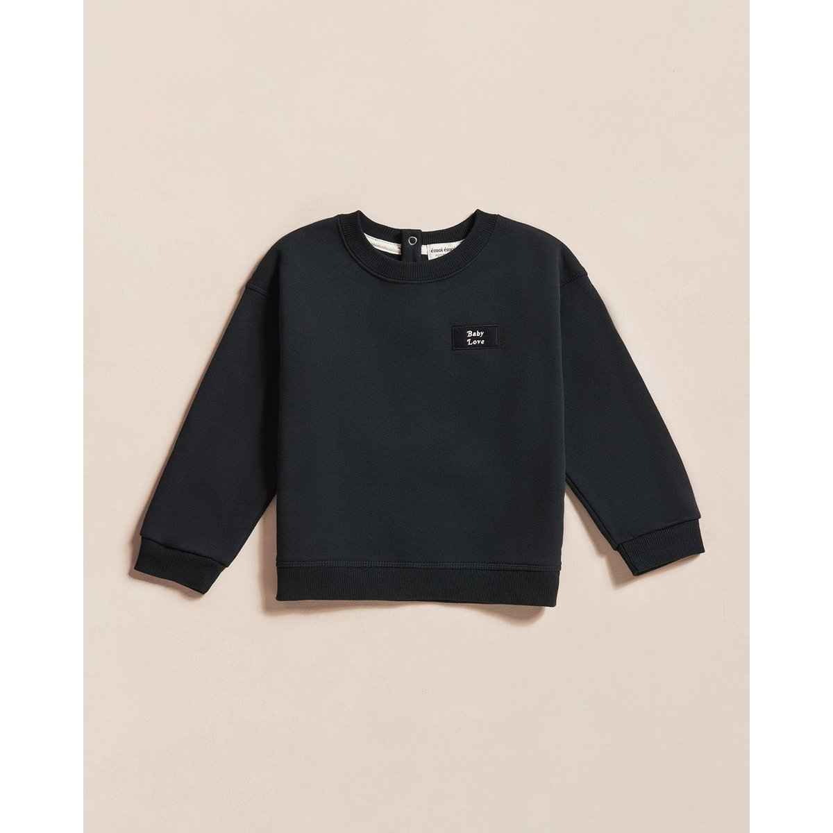 Sweat mini patch en coton bio, MINI PATCH bleu - charbon, EMOI EMOI