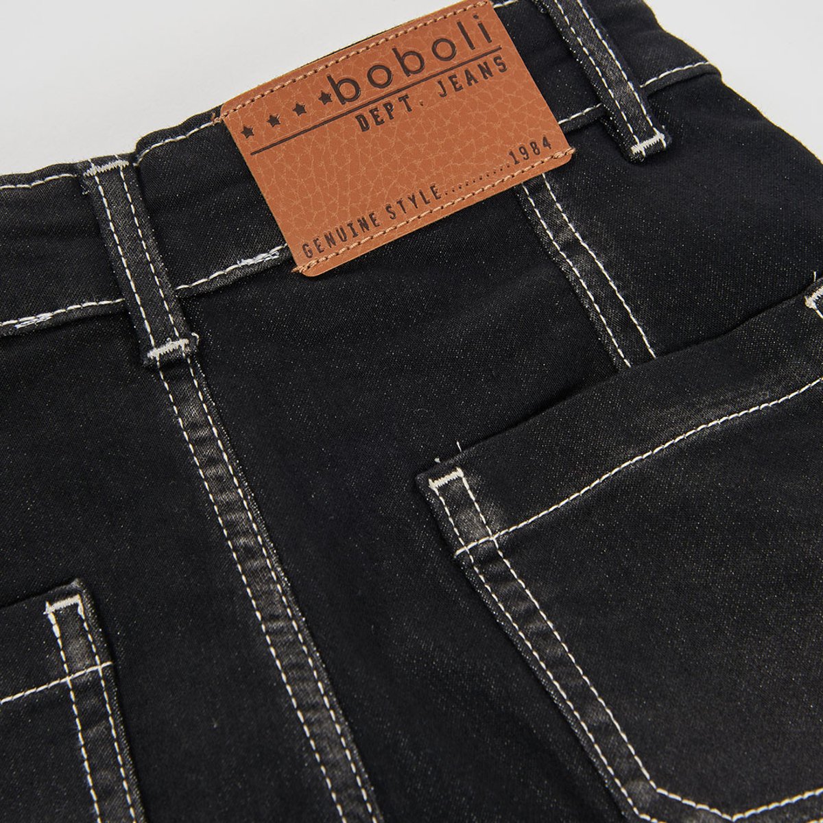 Pantalon denim garçon avec coutures noir, BOBOLI