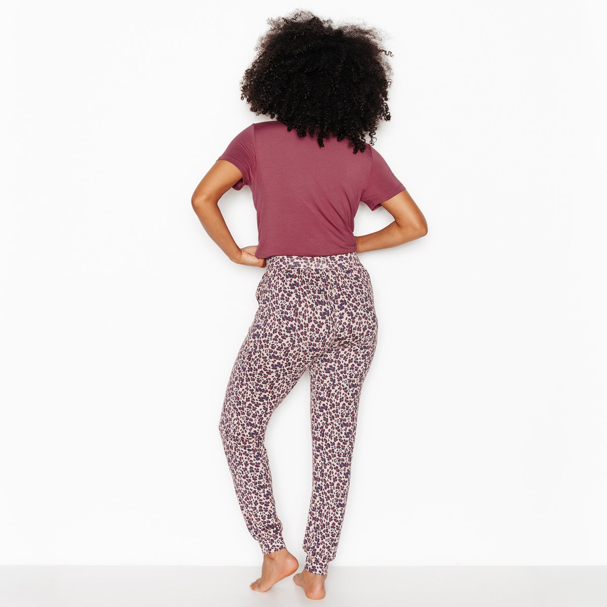 Pantalon pyjama CAMILLE multico rose, ROUGEGORGE LINGERIE