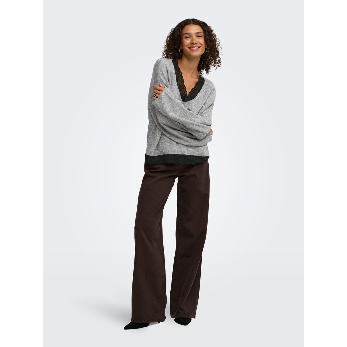 Pull En Maille grise - light grey melange, ONLY