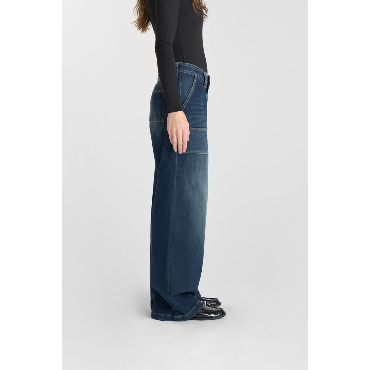 Jeans loose, large , longueur 34 blue, LE TEMPS DES CERISES