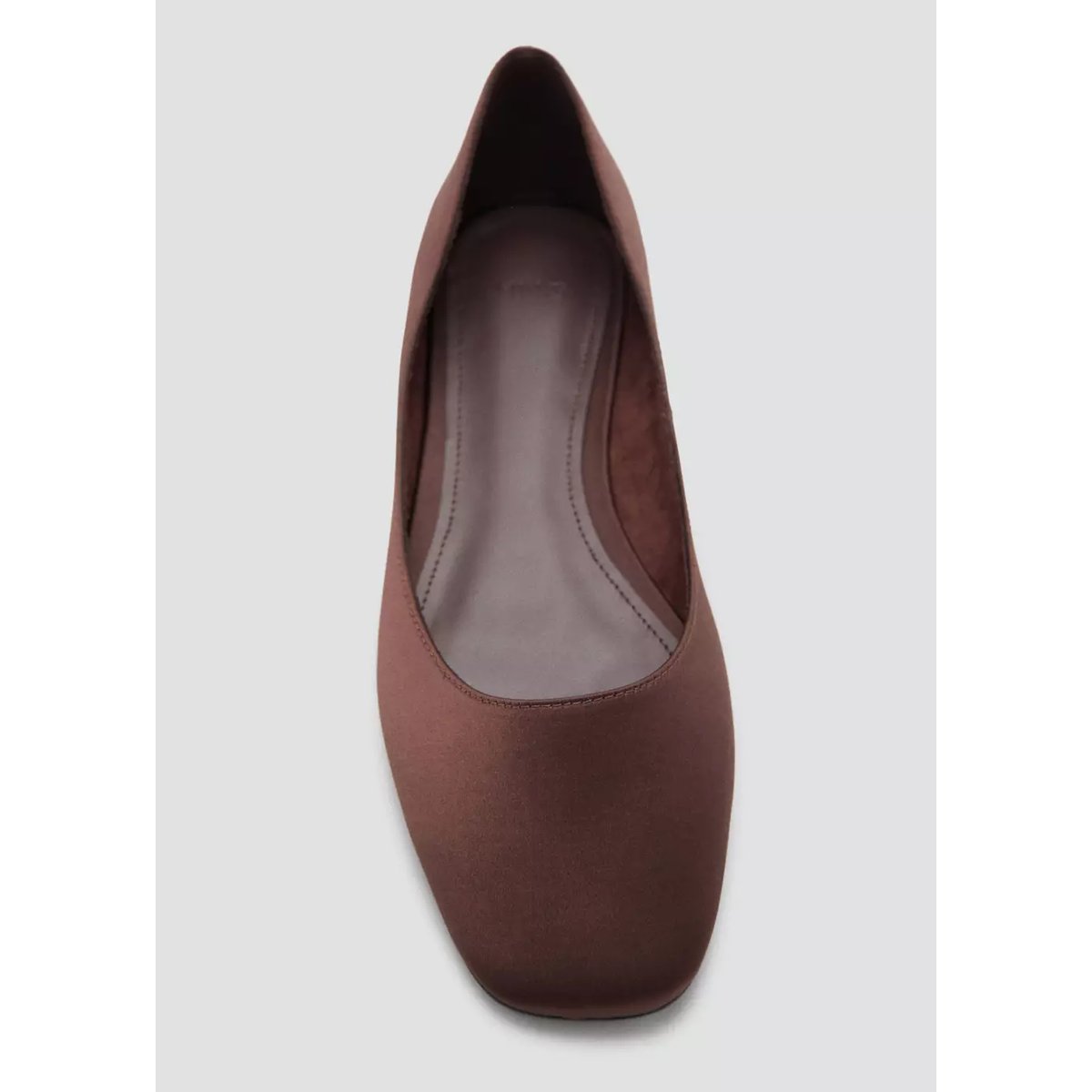 Ballerine en satin chocolat, MANGO