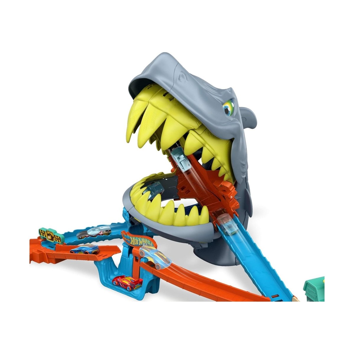 Hot Wheels Circuit de course L'Attaque du Requin multicolore, MATTEL