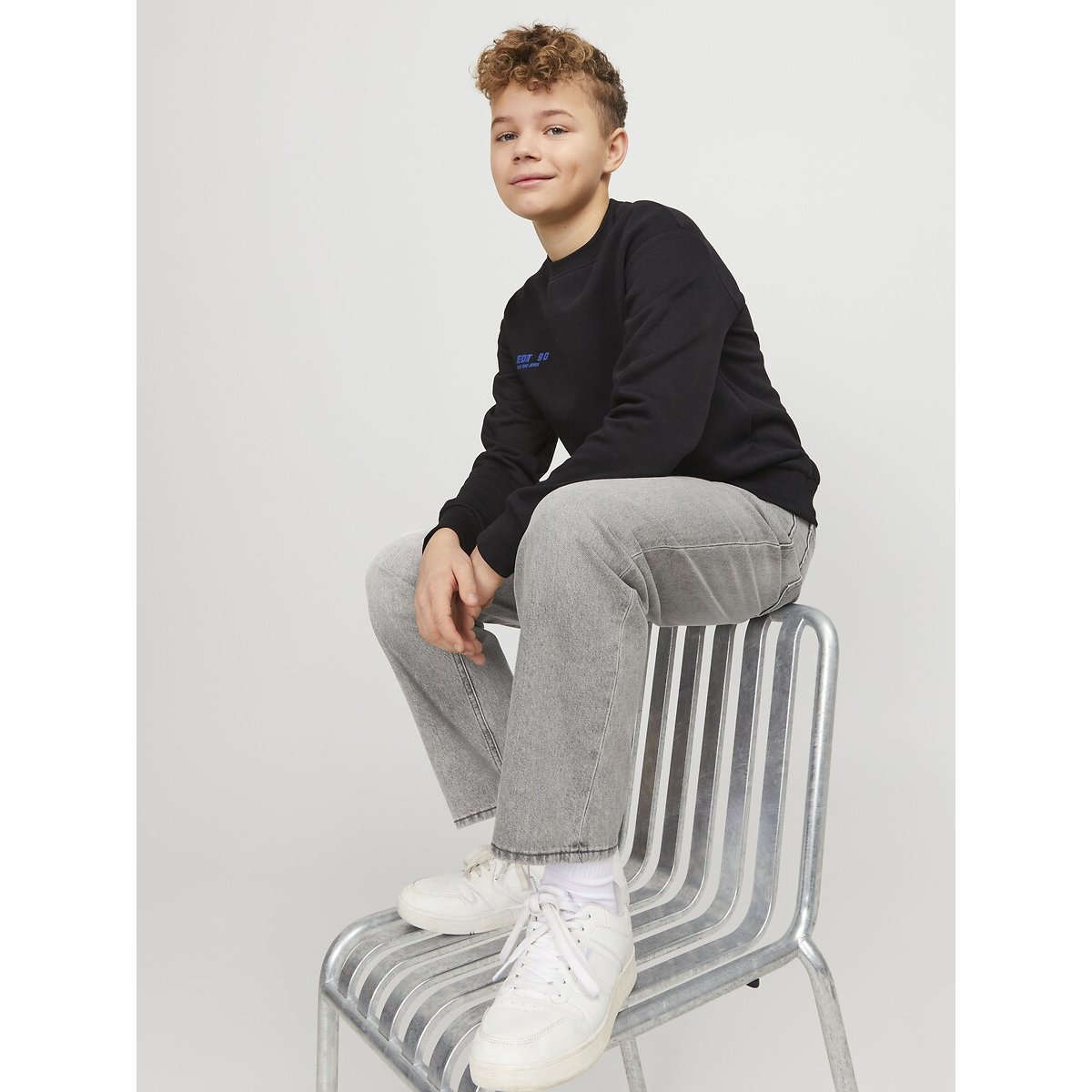 Loose Fit Jeans grey denim, JACK & JONES JUNIOR