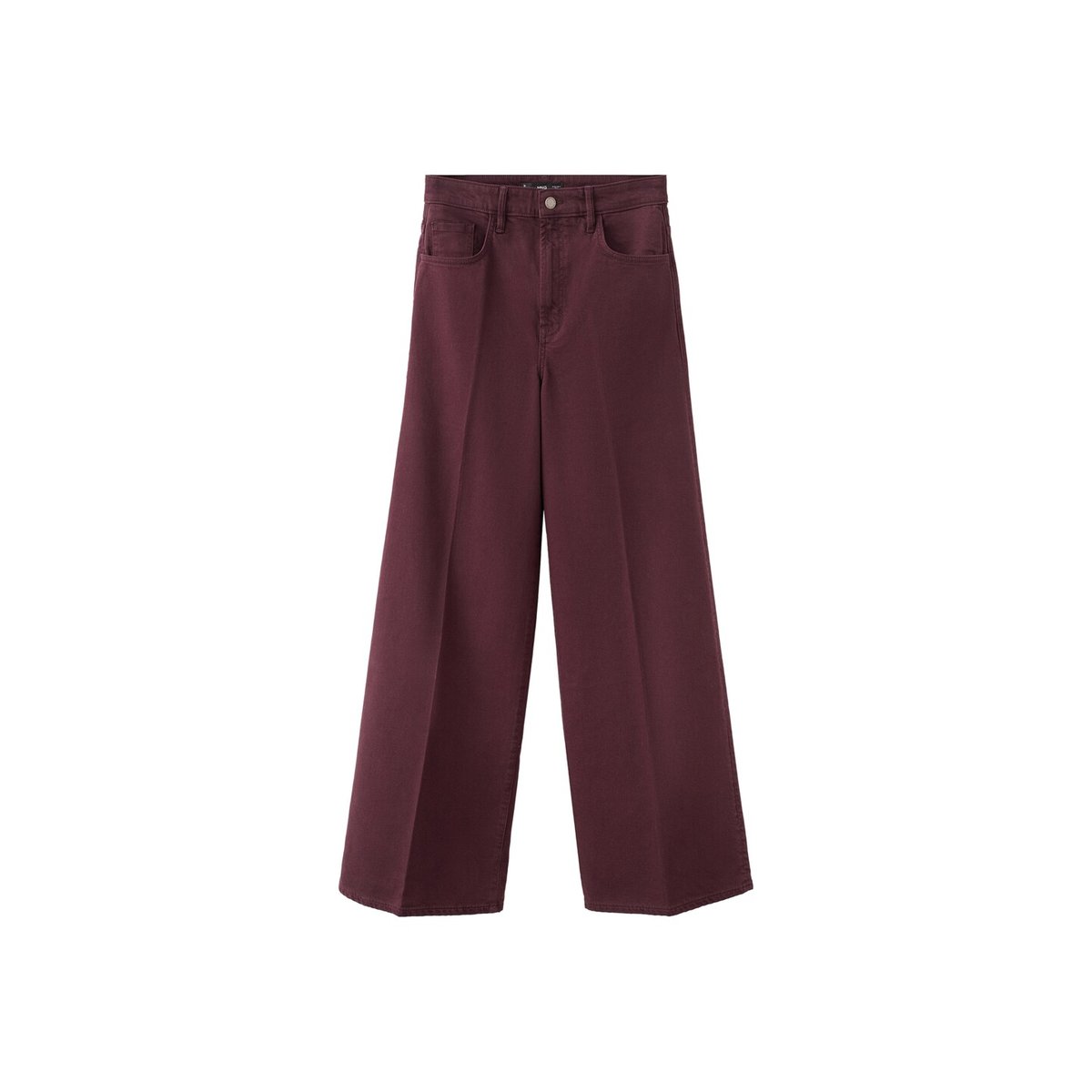 Jean large taille haute lie de vin, MANGO