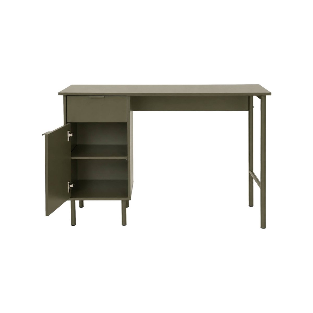Bureau décor bois et métal 1 tiroir 1 porte ELLIE beige, SWEEEK