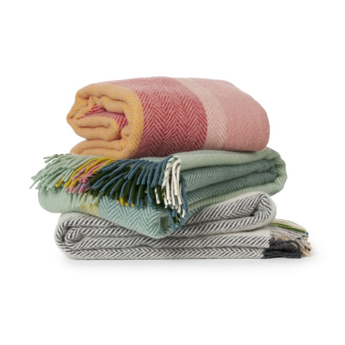 Plaid laine agneau bio BIRKA rose, KLIPPAN