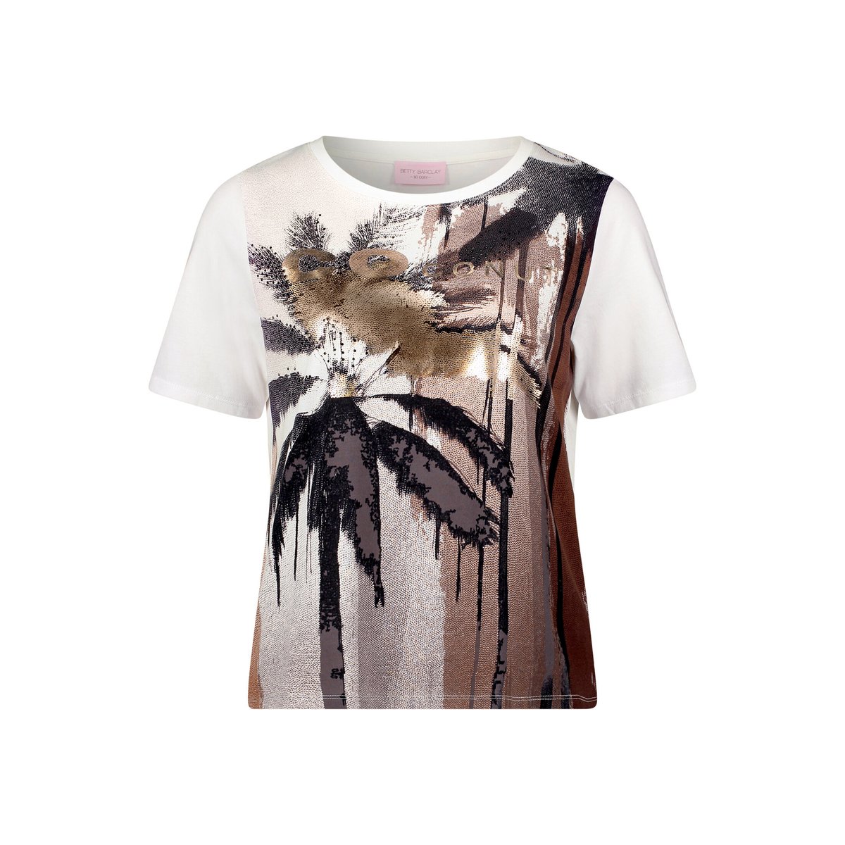 T-shirt basique à impression patch cream/black, BETTY BARCLAY