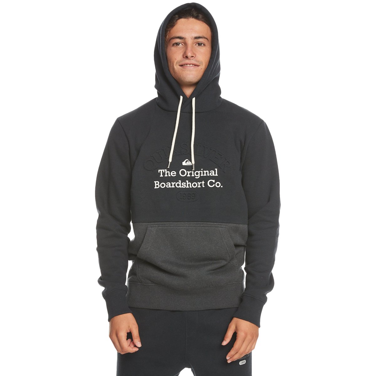 Sweat à capuche EMBOSS noir black, QUIKSILVER