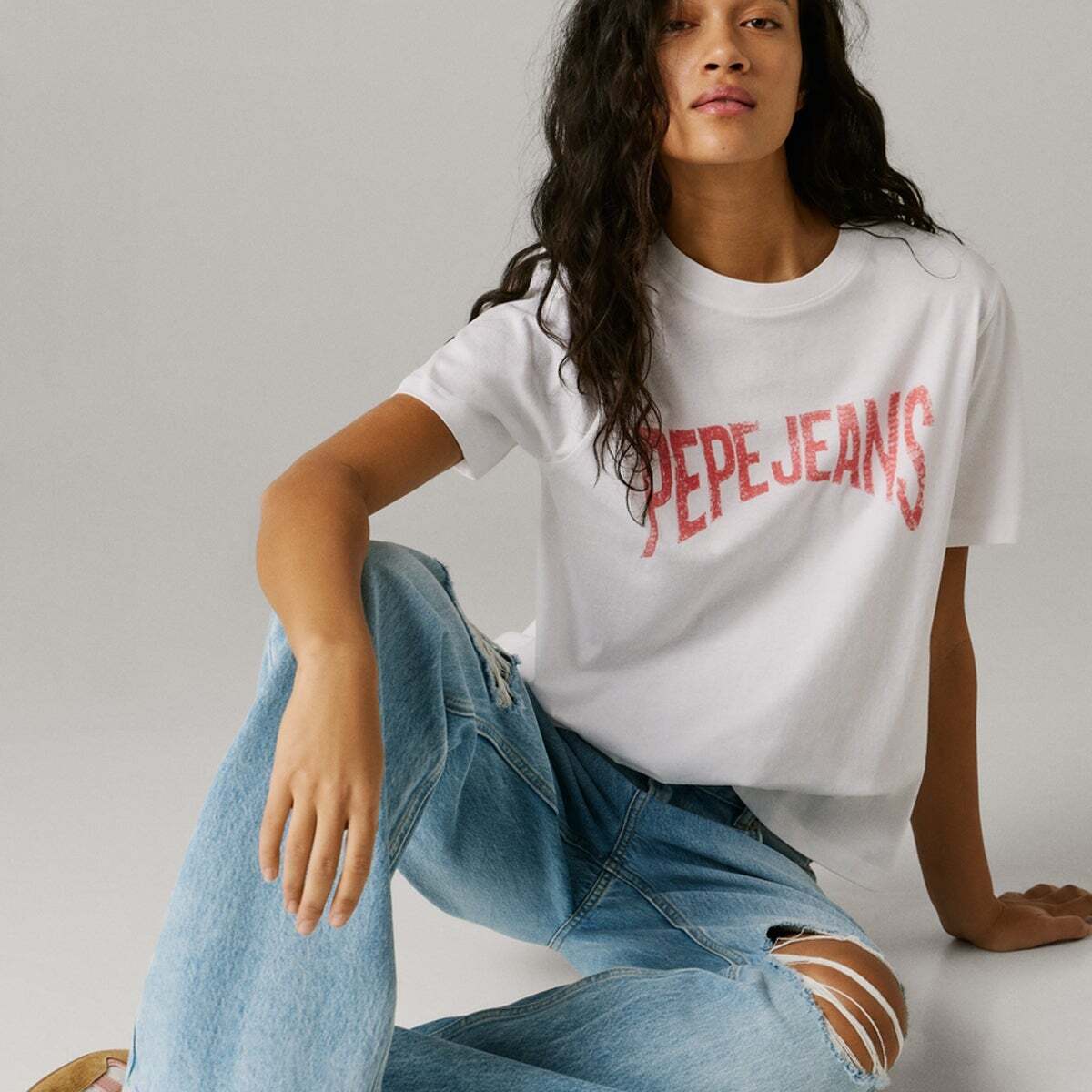 T-Shirt Avec Logo blanc, PEPE JEANS