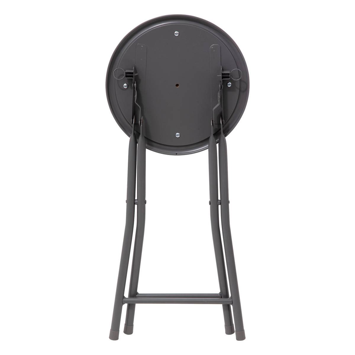 Tabouret pliant assise velours structure métal gris, 5FIVE SIMPLY SMART