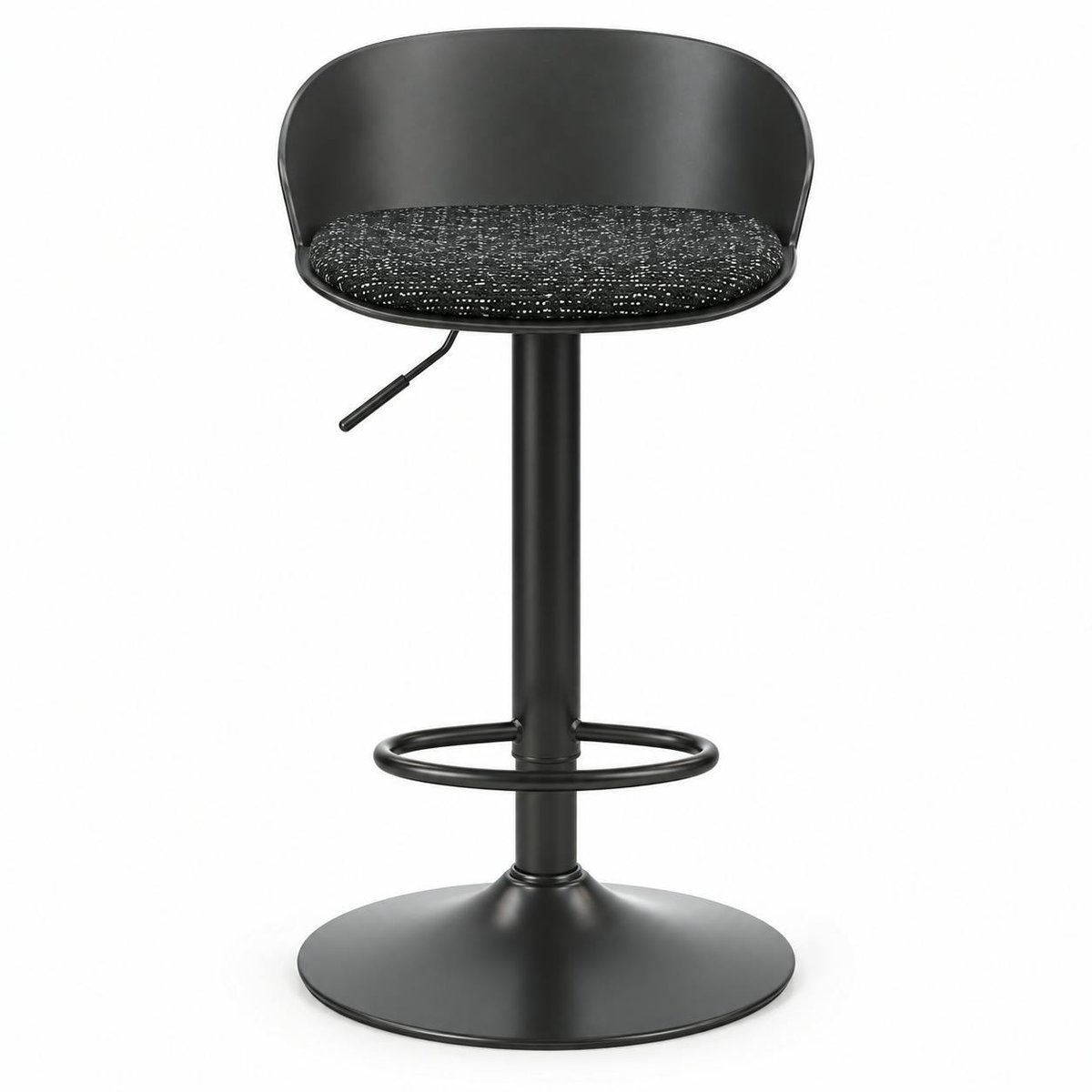 Tabouret de bar réglable, métal et tissu (lot de 2) LEEDS noir, PIER IMPORT