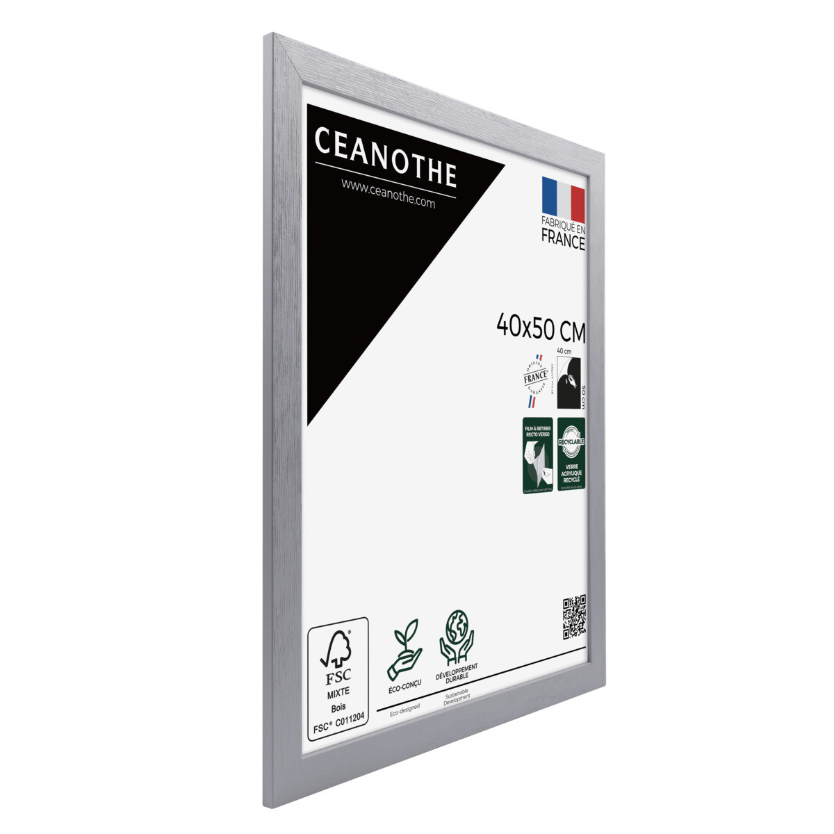 Cadre Photo En Bois Reconstitué Fsc KARMA gris, CEANOTHE