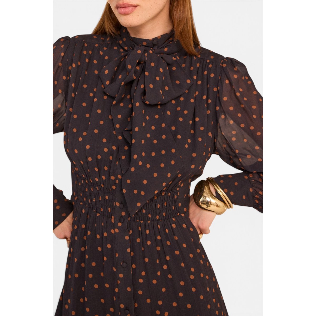 Robe à pois fluide PRISCA marine, Maison 123