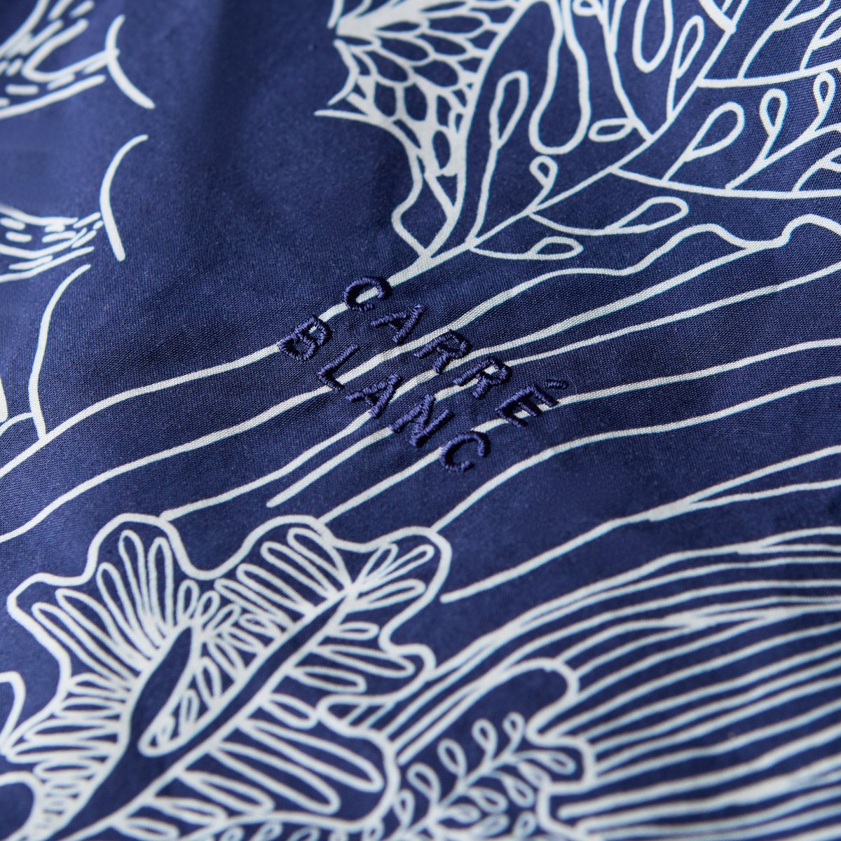 Housse de couette percale de coton ONDALYS imprimé, CARRE BLANC