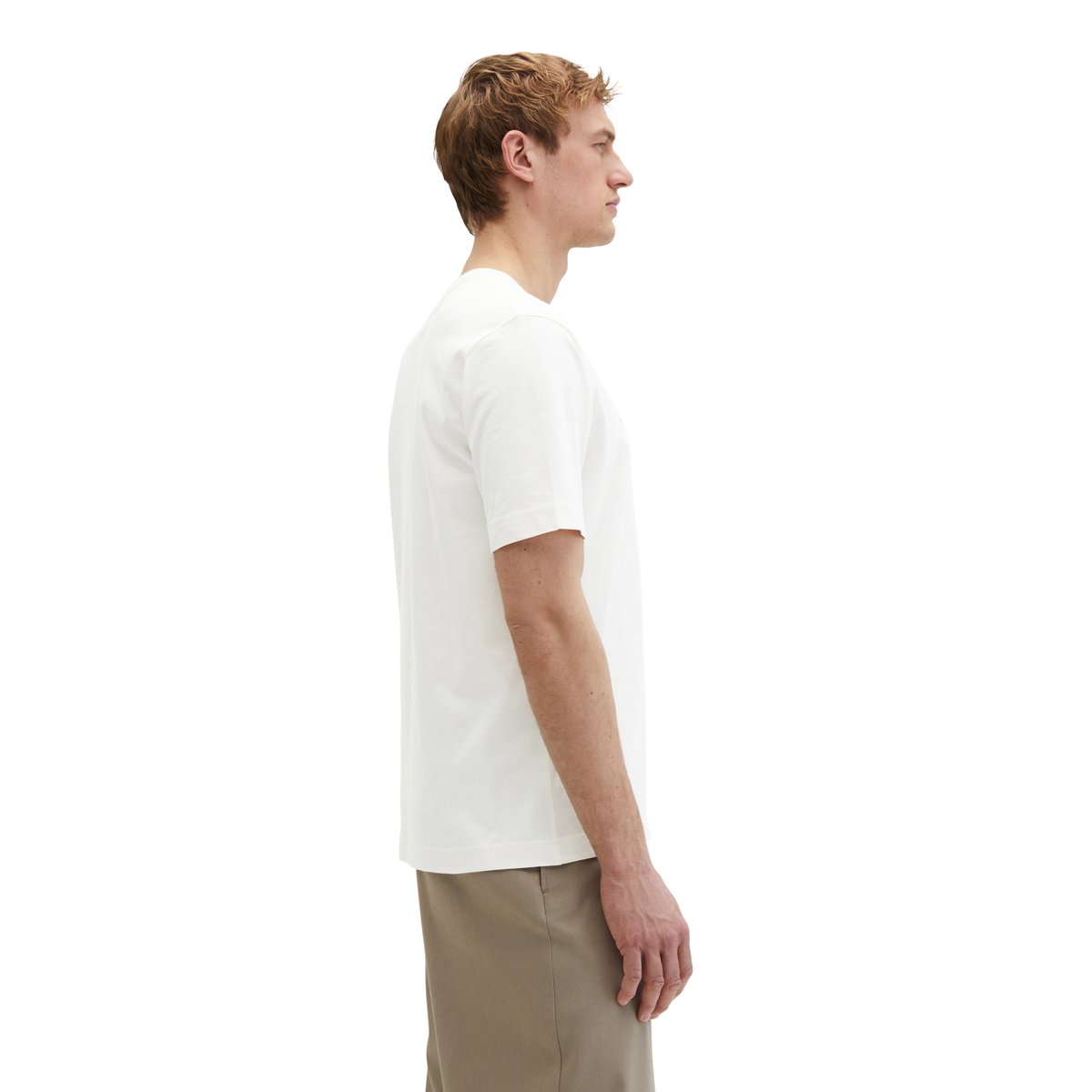 T-shirt regular en coton organique blanc naturel, MARC O'POLO