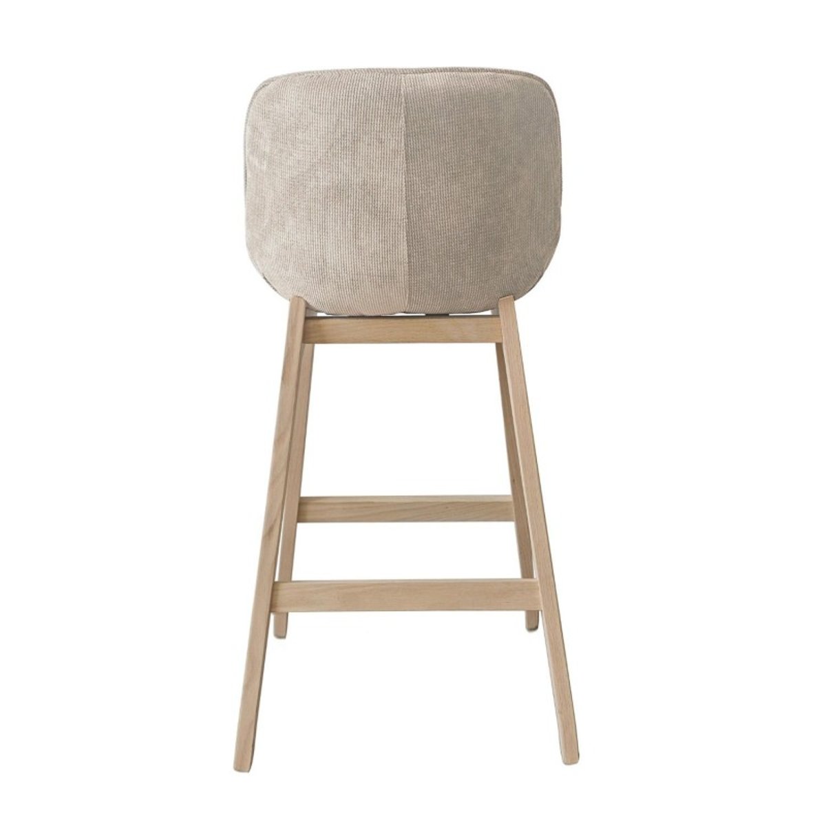 Lot Tabourets Chêne et Velours Côtelé NORDEN H75cm beige, MOB IN