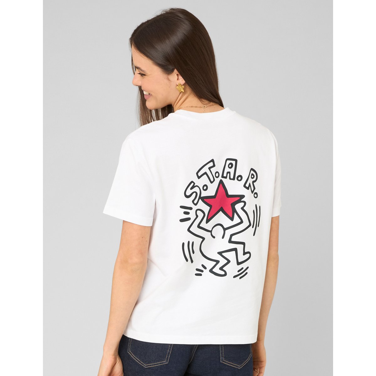 T-shirt licence keith haring blanc, BZB