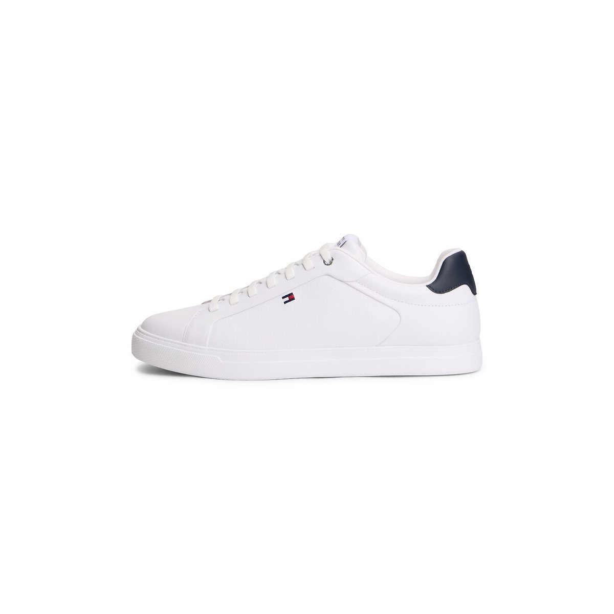 Zapatillas de piel ICON COURT LIGHT blanco/azul oscuro, TOMMY HILFIGER