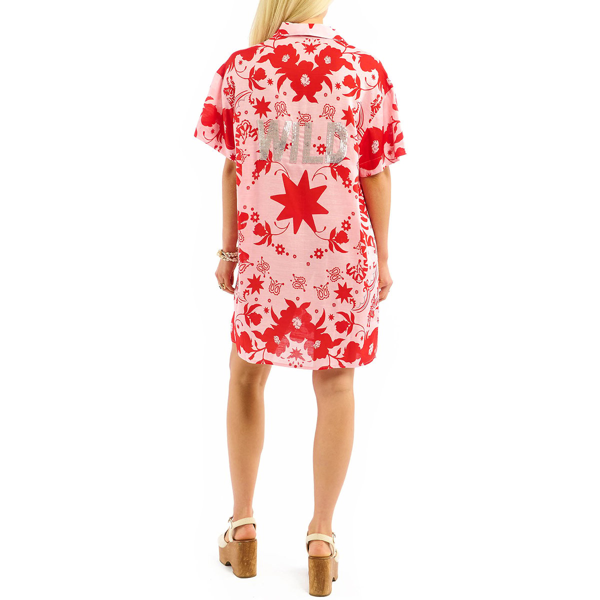Robe courte à motifs ARGANCIA rose, WILD
