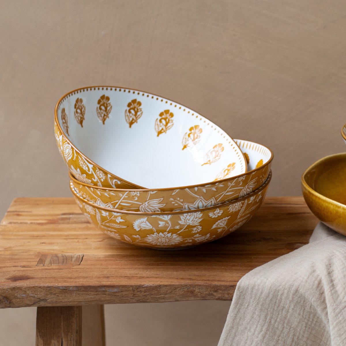 Lot de 6 assiettes creuses, AMBRE orange, ARTIME