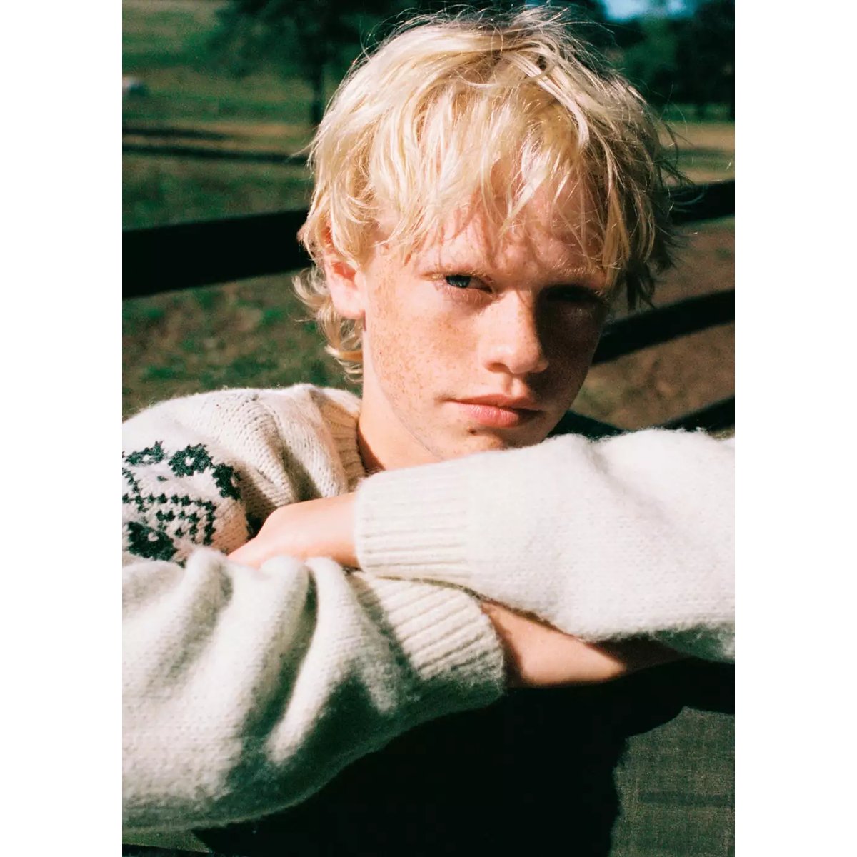 Pull en maille frise beige, MANGO KIDS