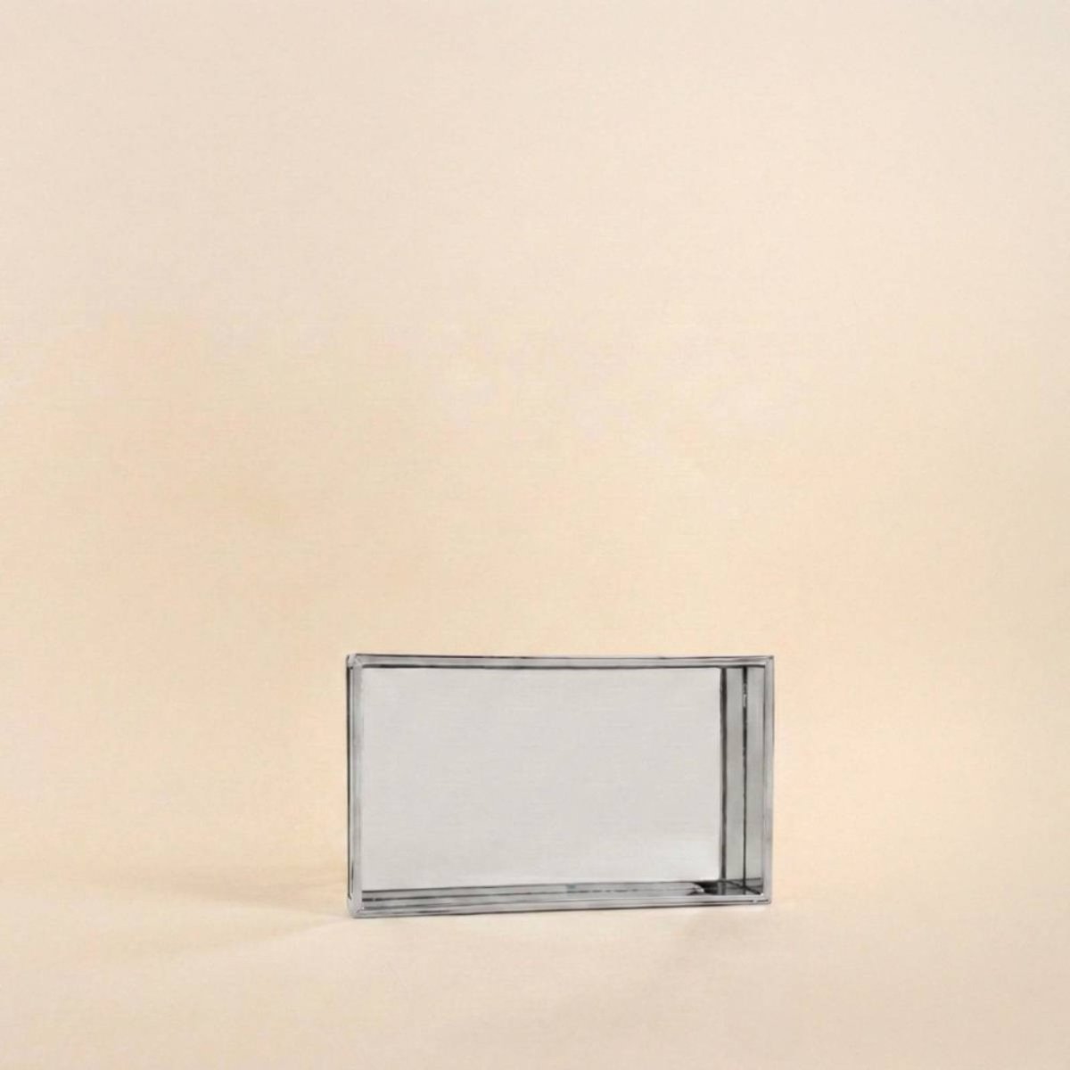 Plateau à facettes miroir 24x14cm gris, ORNAMI