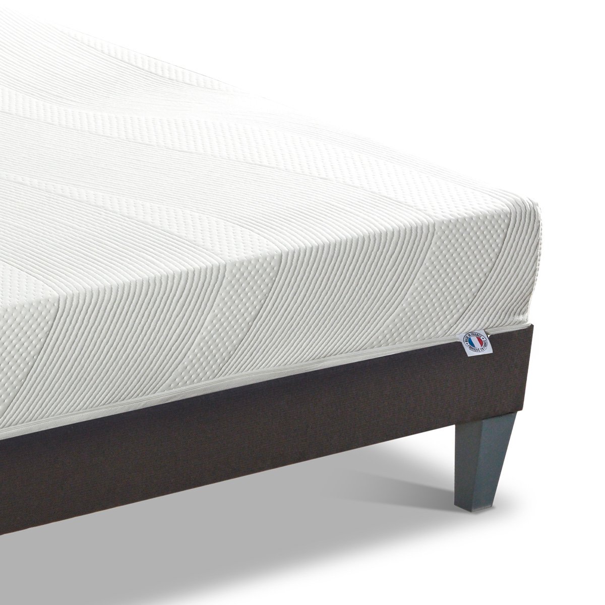Ensemble Paris 140x190 cm Matelas Mousse + Sommier Bois blanc, BELLECOUR