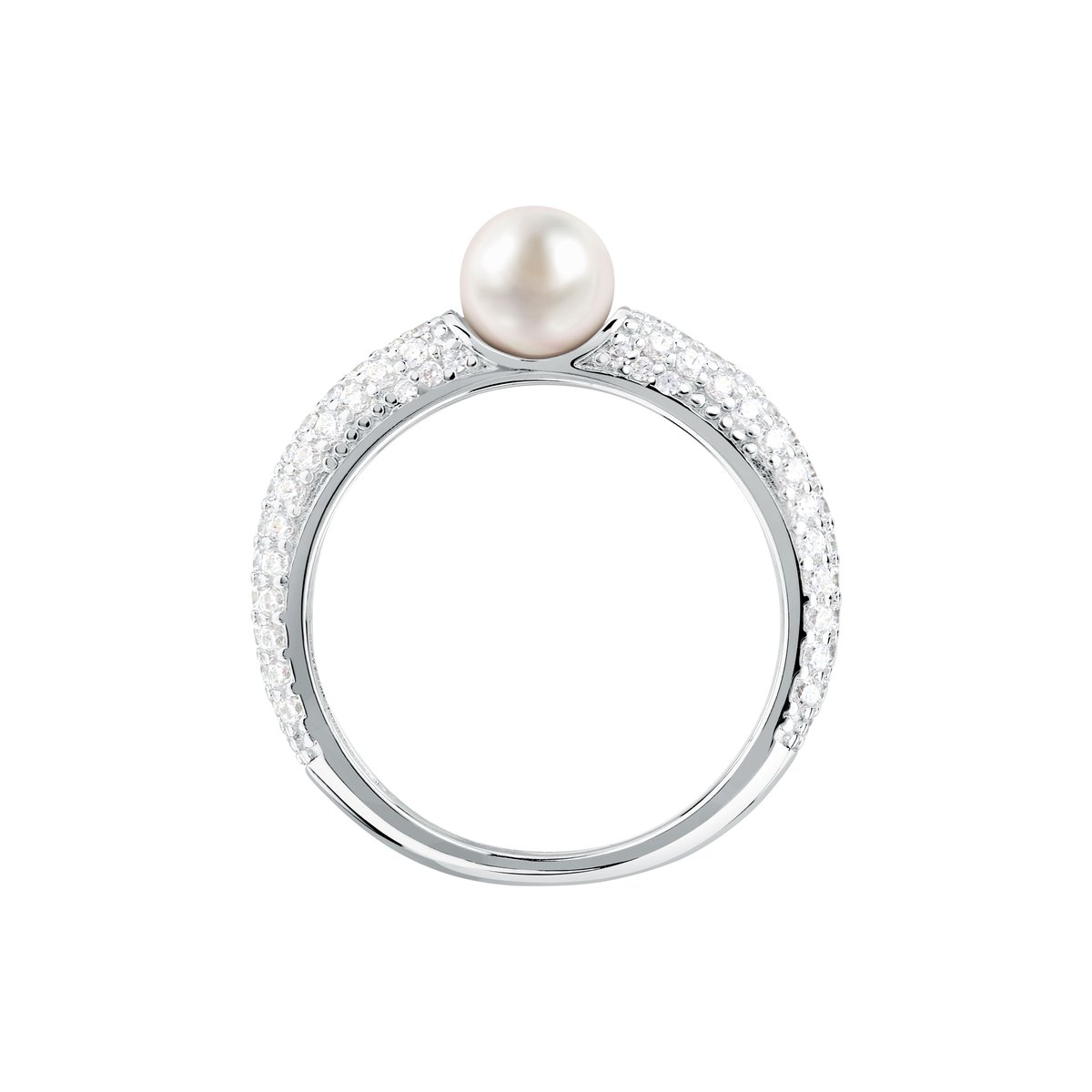Bagues en Zircon/zircons Cubiques/perle/argent 925/1000 Recyclé et Zircon argent, MORELLATO