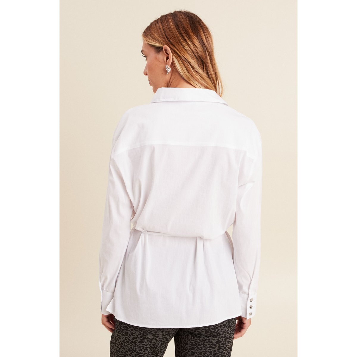 Tunique droite longue col chemise blanc, BREAL