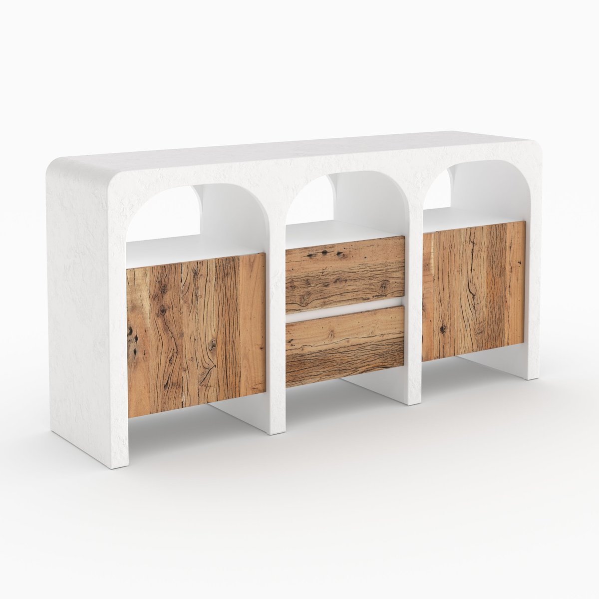 Buffet en plâtre et bois - FIRA blanc cassé, MAISON PAVANE