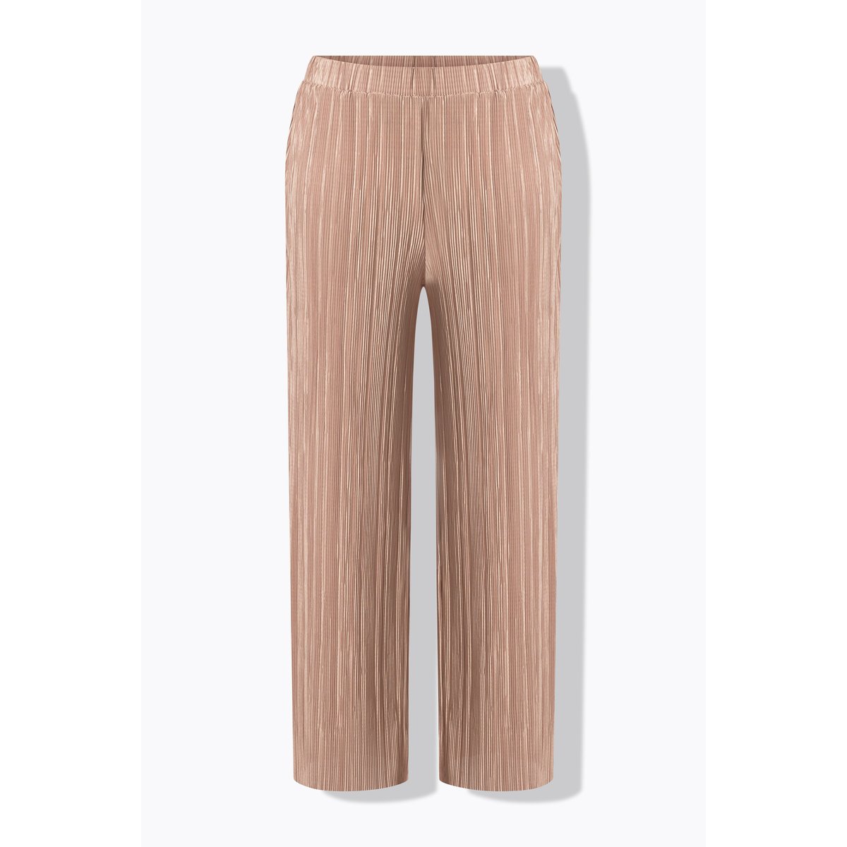 Pantalon plissé, jambe large et taille haute marron clair, ULLA POPKEN