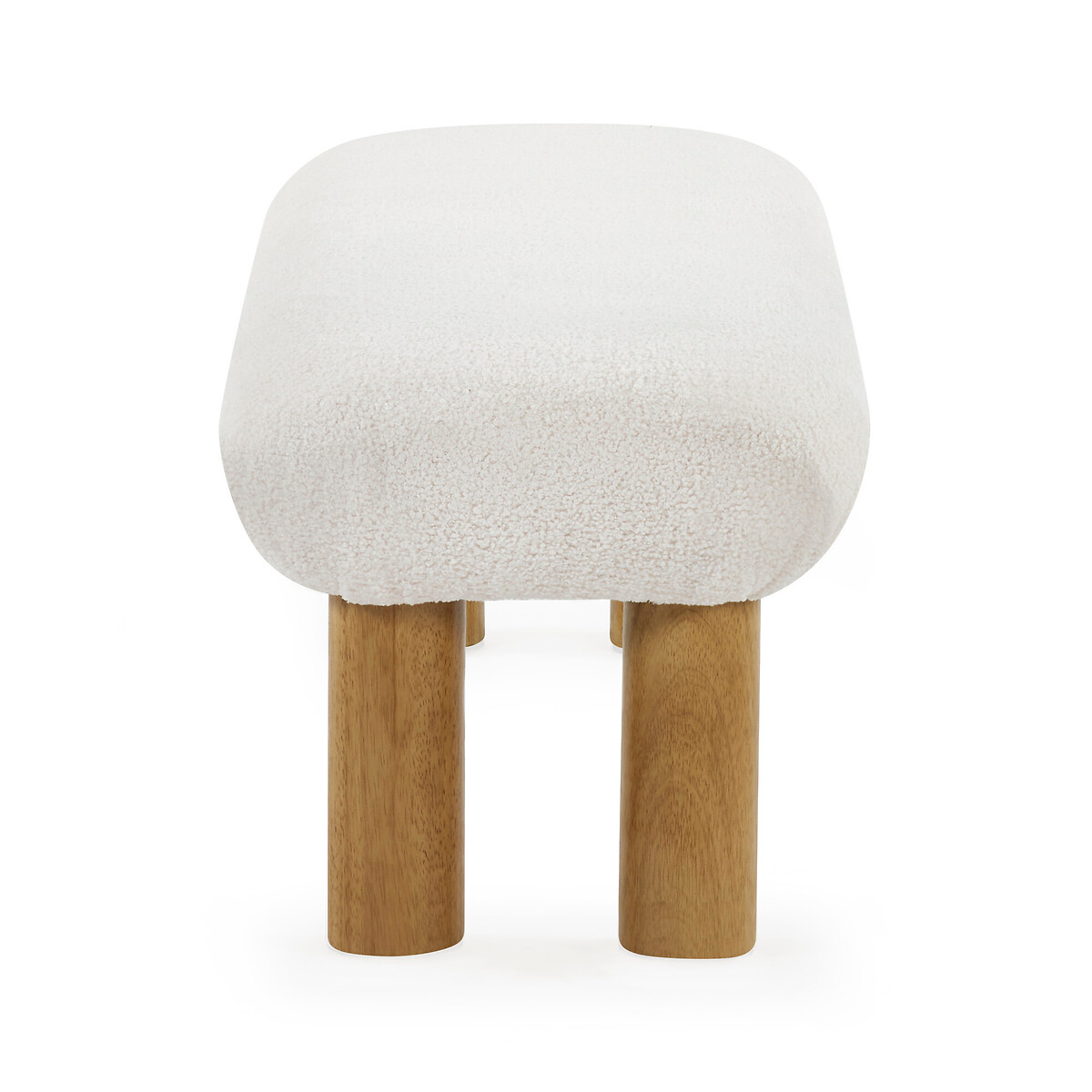 Fiona Boucle & Solid Wood Legs Low Bench white, SO'HOME