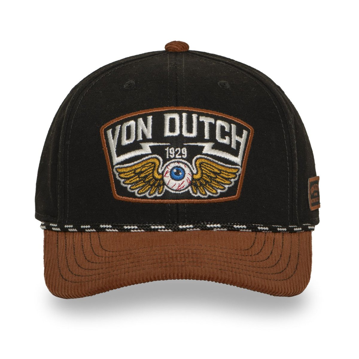 Casquette baseball S-CURVED noir/marron/blanc, VON DUTCH