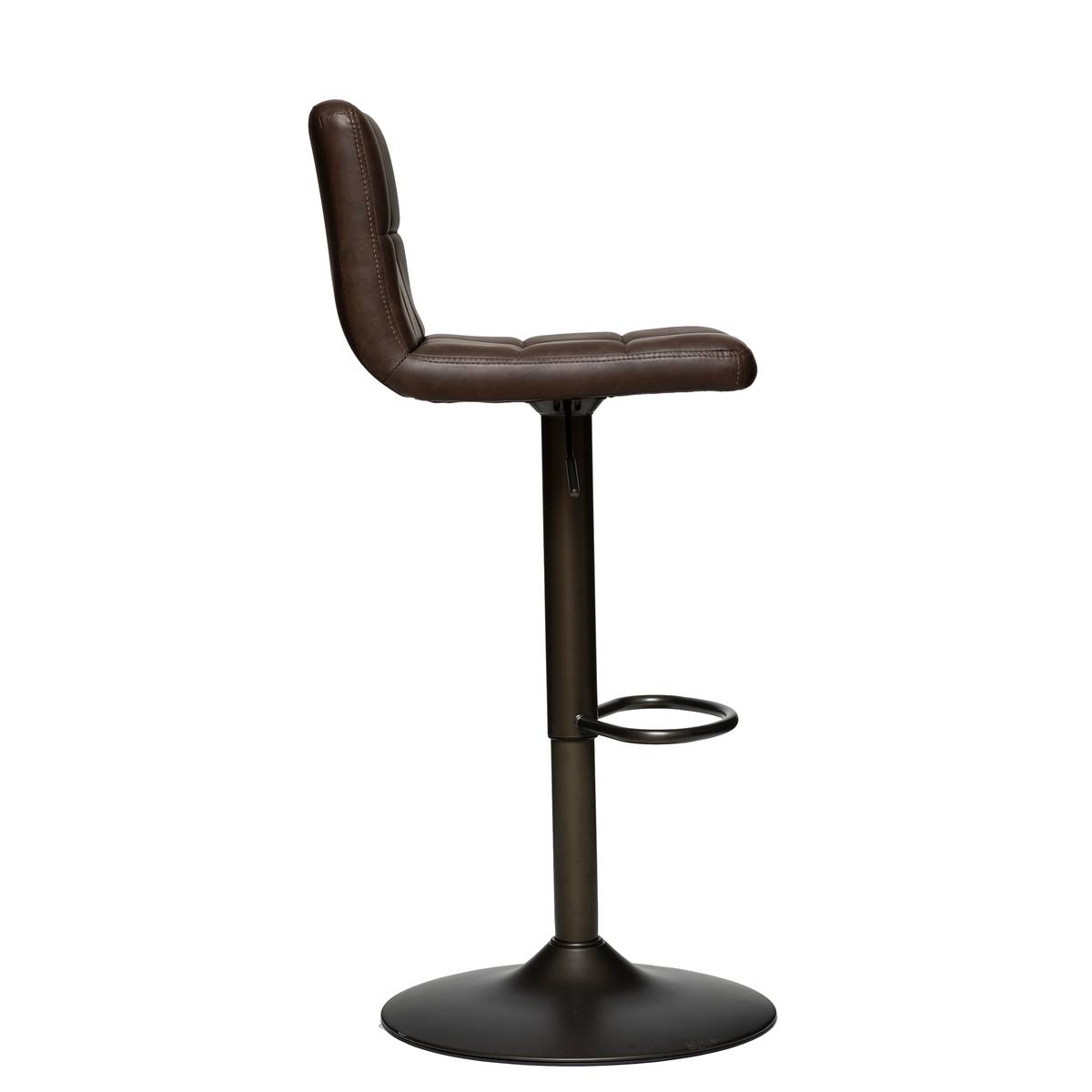 Lot de 2 tabourets de bar pivotants et réglables DELEK marron tonka, ATMOSPHERA