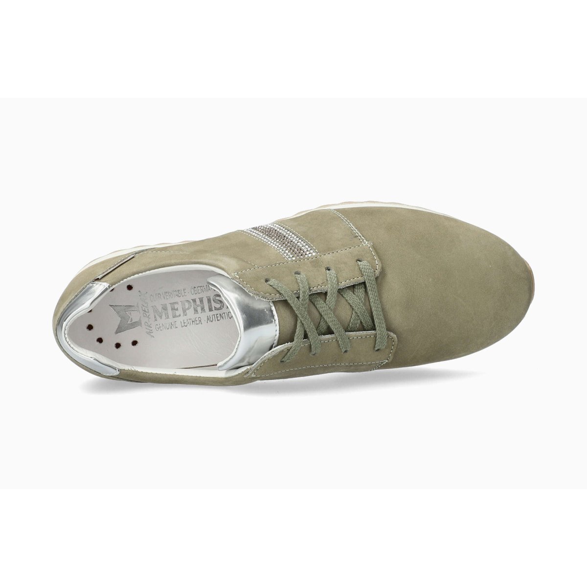 Baskets en cuir / textile TOPAZIA vert 5129, MEPHISTO
