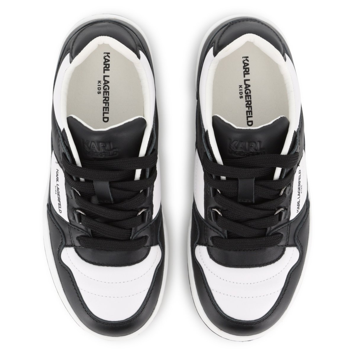 Baskets basse à lacets noir blanc, KARL LAGERFELD KIDS
