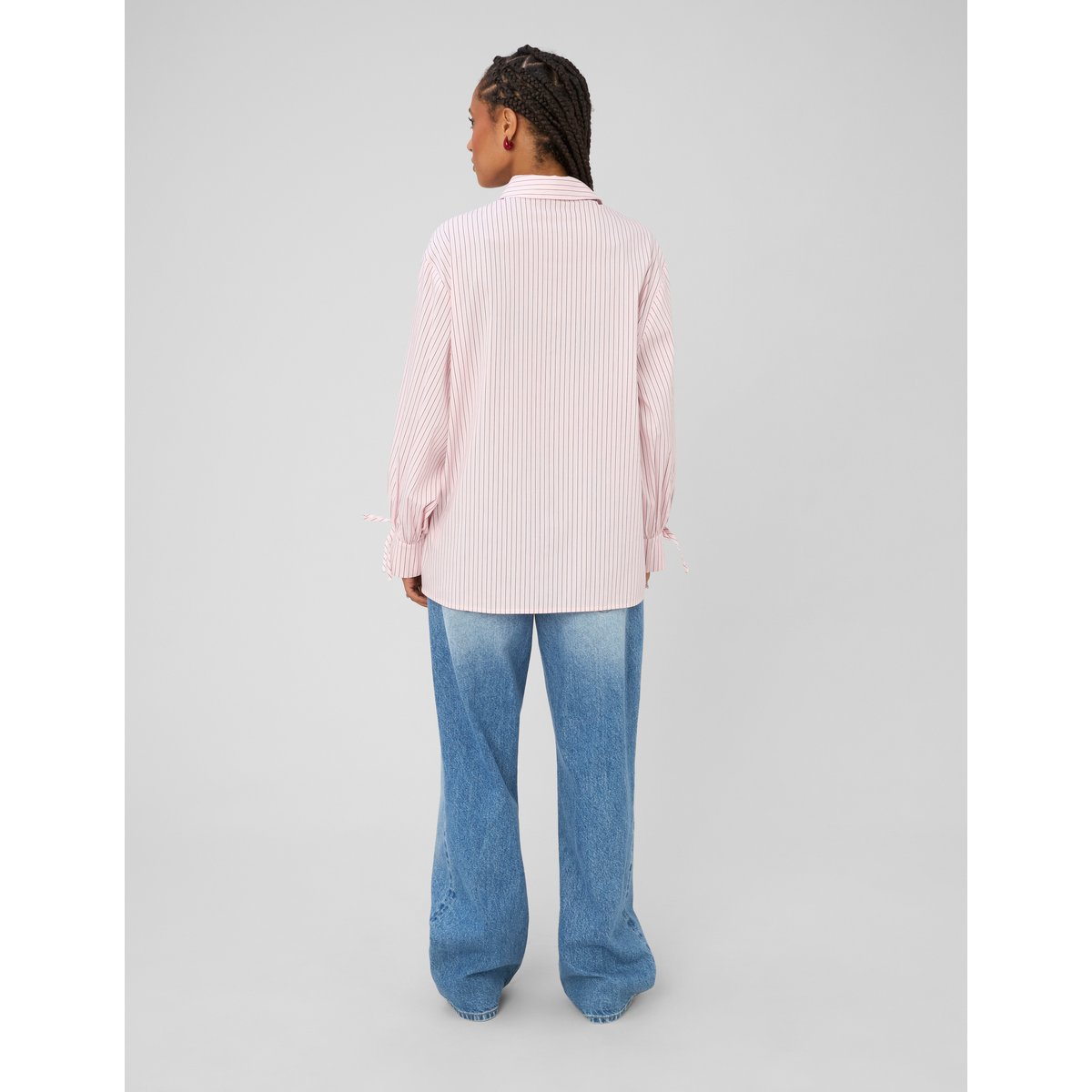 Chemise rayée oversize rose pâle, BZB