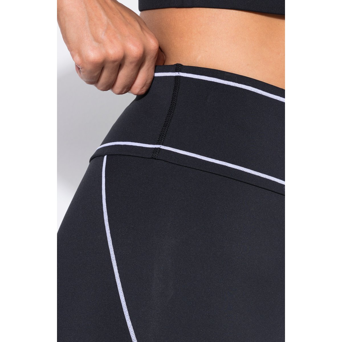 Legging avec passepoils fantaisie noir, ULLA POPKEN