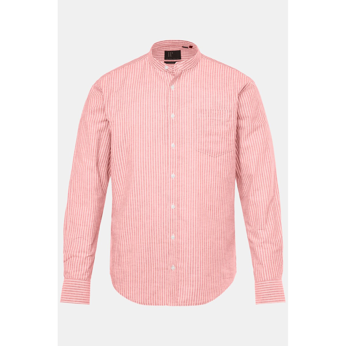 Chemise à rayures en lin mélangé orange, JP1880