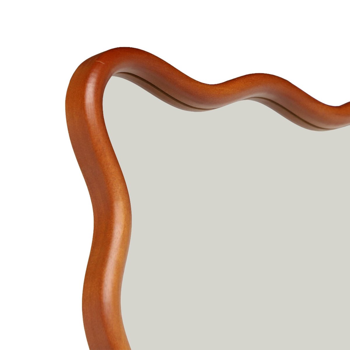 Miroir sur pied organique bois d'hévéa pied en acier 172cm CAULINE noyer, SWEEEK
