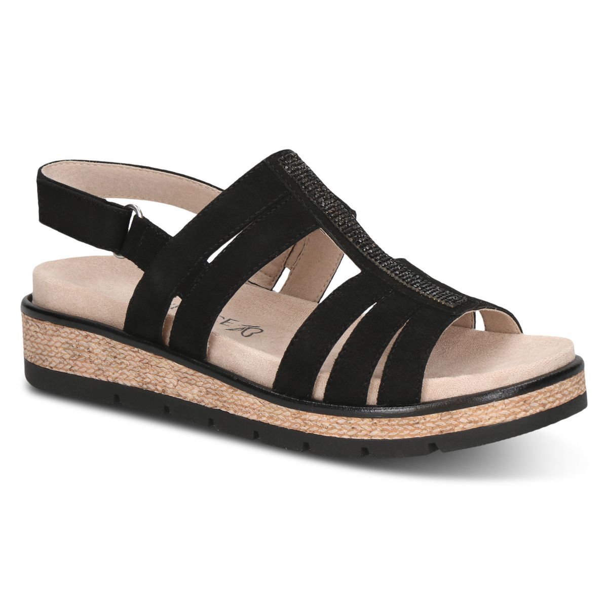 Sandale femme noir suède, CAPRICE