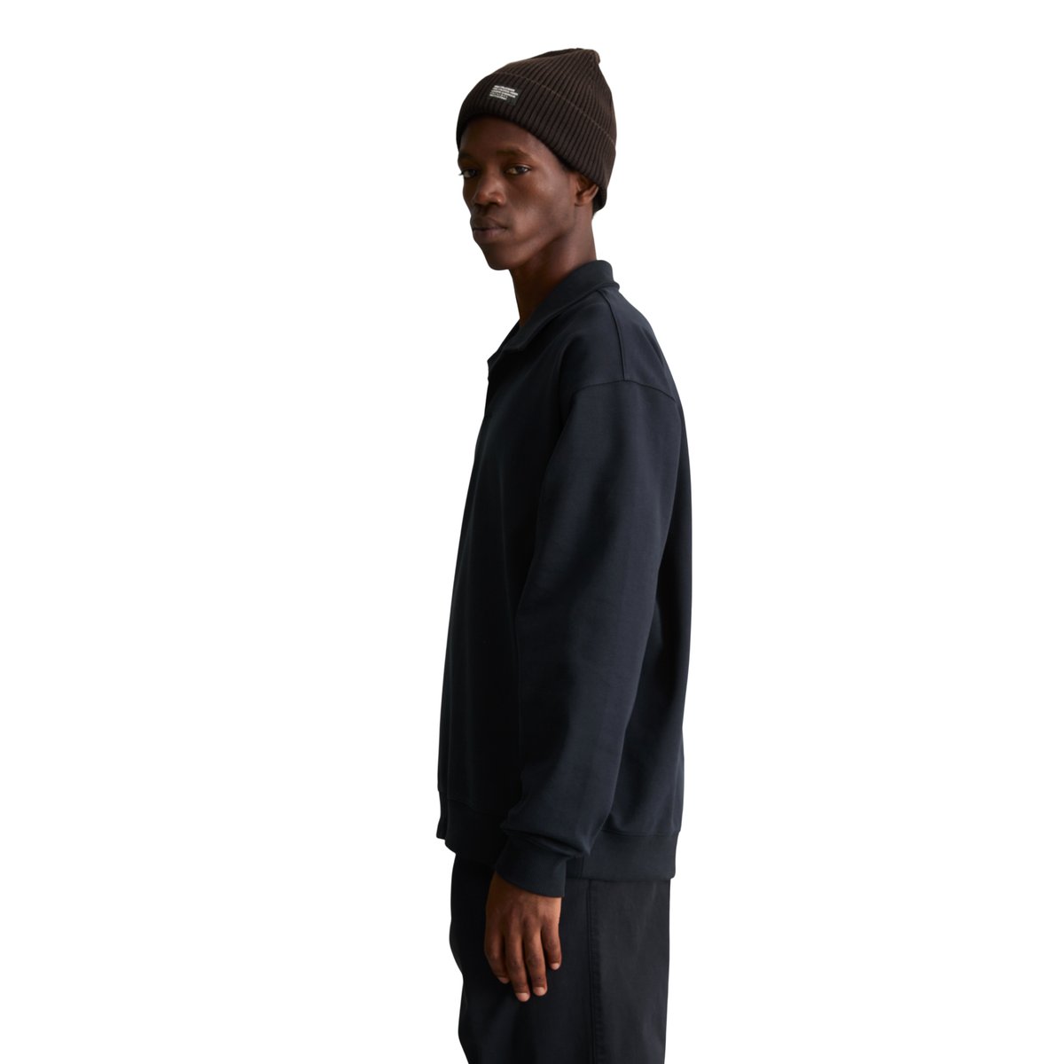 Sweat-shirt polo coupe classique en jersey interlock épais bleu, MARC O’POLO DENIM