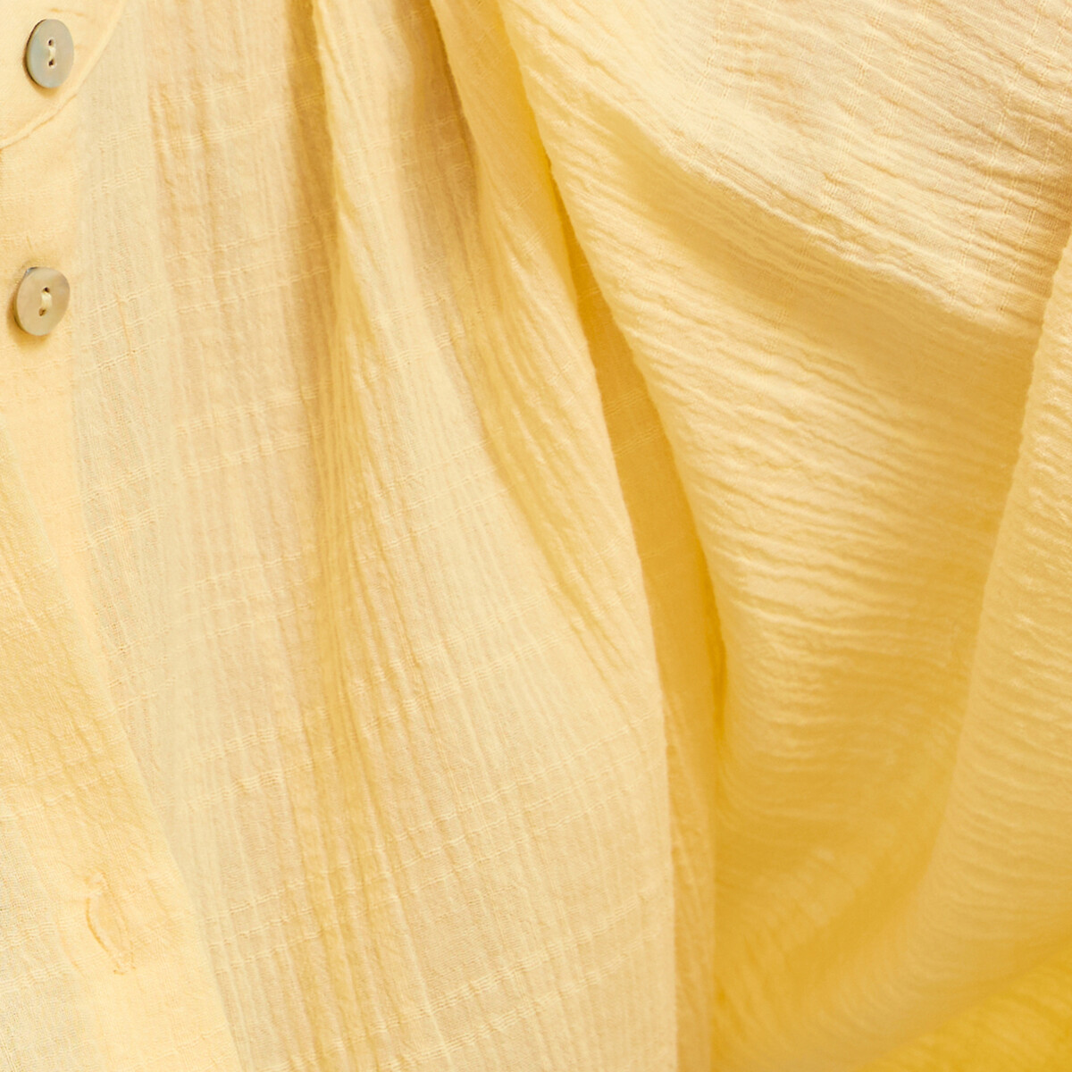 Camicia oversize con colletto Mao, Signature LISE giallo pallido, LA REDOUTE COLLECTIONS