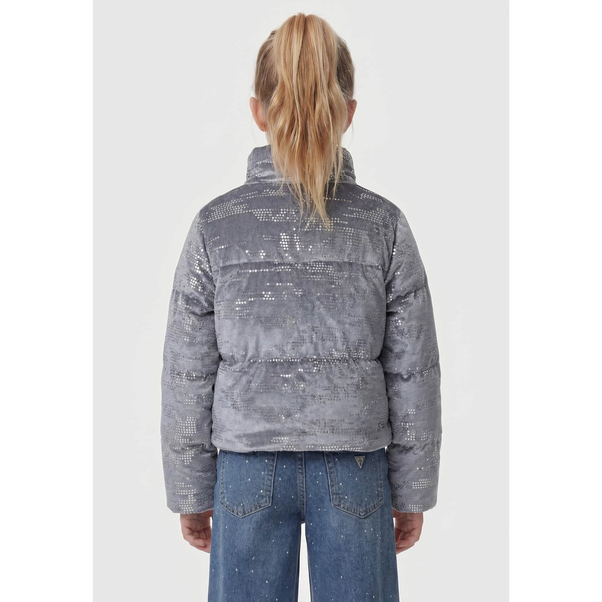Doudoune En Velours gris multi, GUESS KIDS